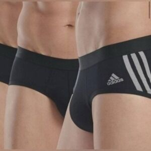 Adidas Men's 3 Pack Active Flex Cotton Briefs 3 Stripes Black Size Large 36-38